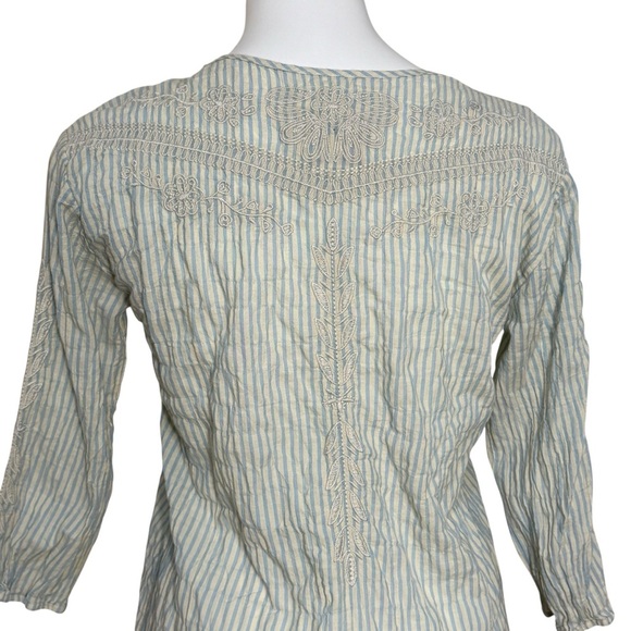 Johnny Was 3J workshop blouse tunic striped embroidered size XS - Picture 4 of 8